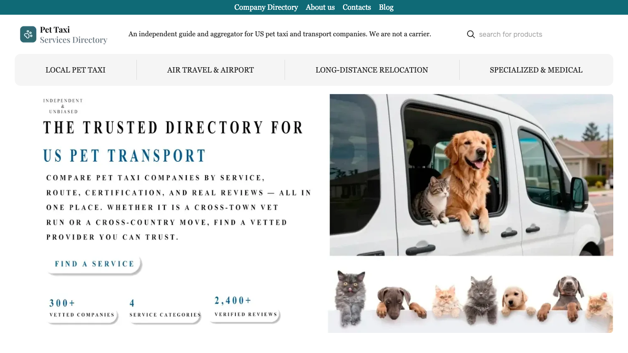 Главная Pet Taxi Services Directory